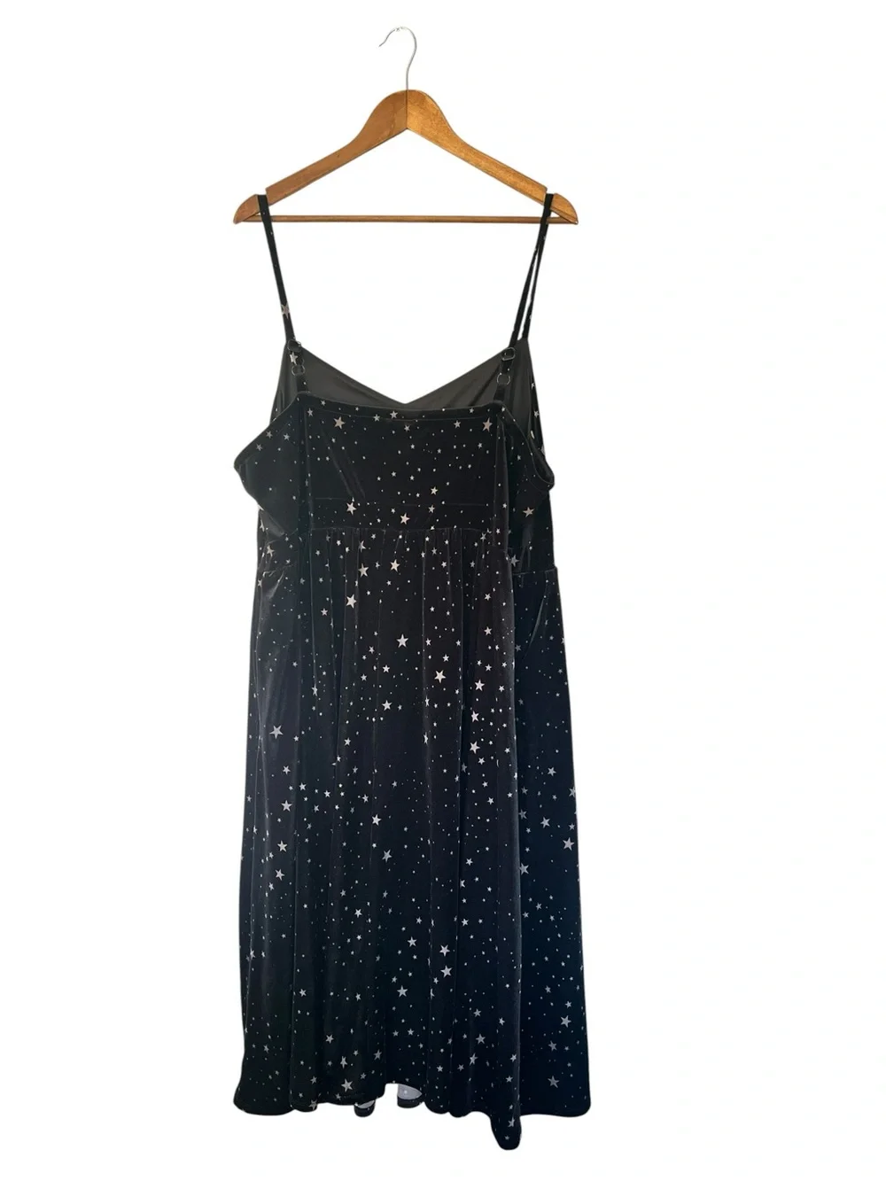 Torrid Midi Velvet Skater Dress Size 3X Black Star Print Sleeveless - Picture 4 of 7